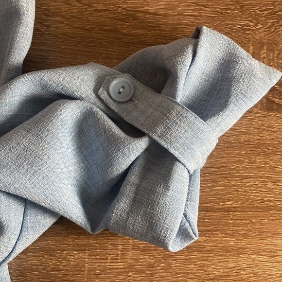 Vintage Womens Bon Worth light Blue Polyester 80’s Large Retro Blazer - Picture 10 of 11